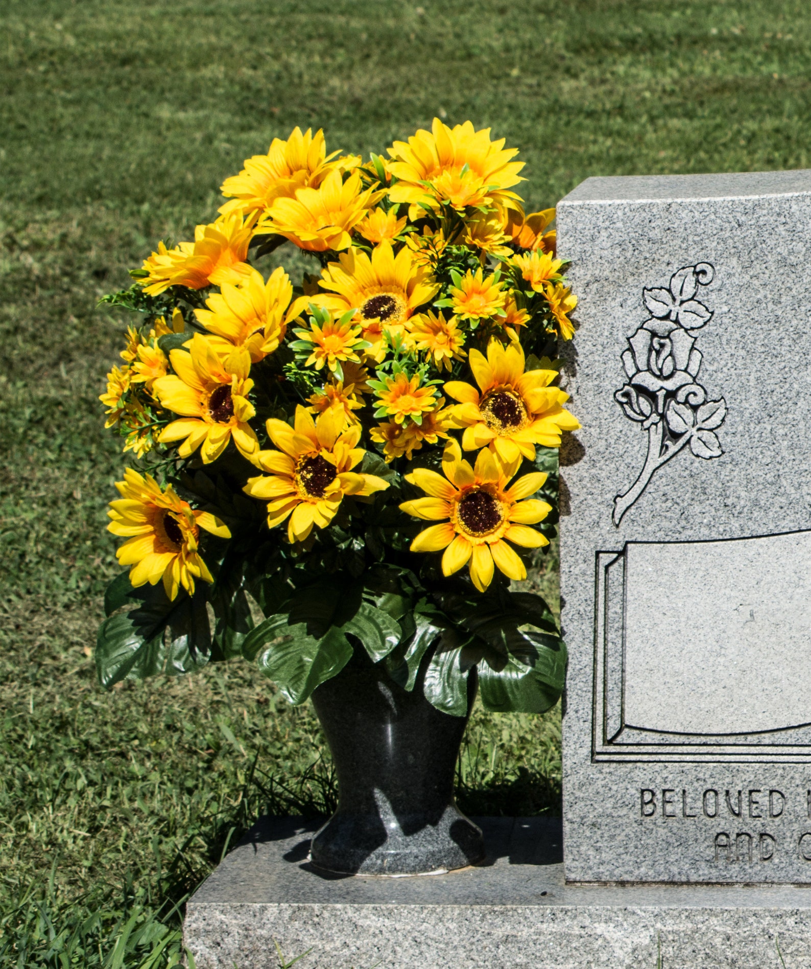 Sunflower Cemetery Flower Arrangement Artificial Flowers for Etsy