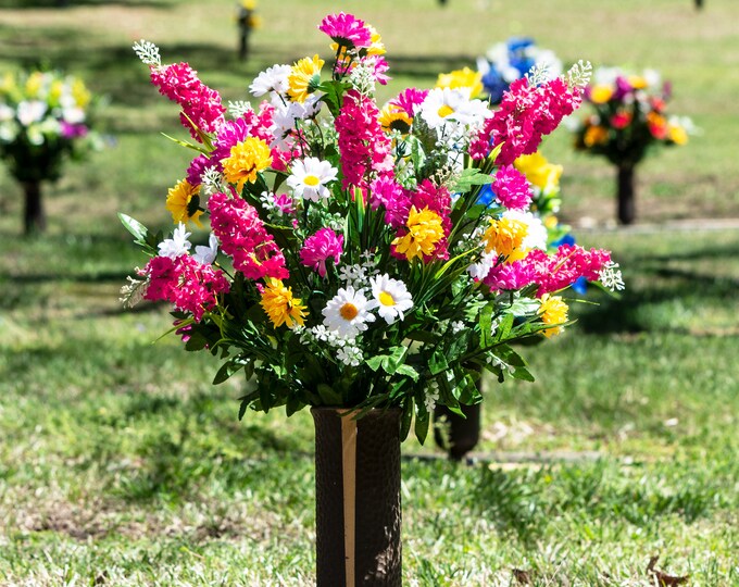 Pink Wildflower Mix Cemetery Flowers for Vase Mothers Day Artificial