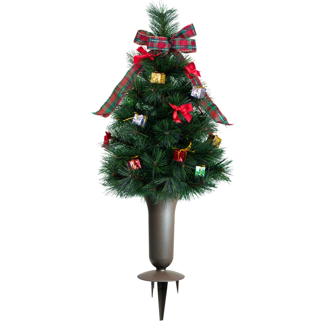 Cemetery Christmas Tree With Cemetery Vase Included Artificial