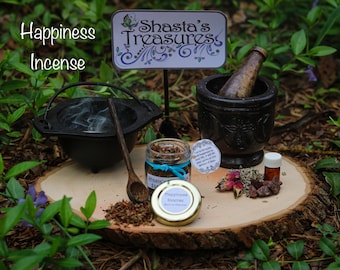 Happiness Incense, Natural Incense, Resin Incense, Ceremonial Herbal Incense, Meditation Incense, Joy Spell, Prosperity, Aromatherapy