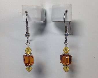 Topaz Swarovski Crystal Earrings -SCD049