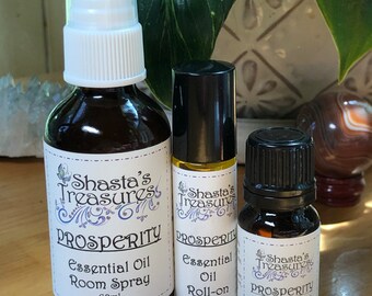 Prosperity Essential Oil Blend, Aromatherapy, Meditation Ritual, Pure Oils Diffusing, Room Spray, Air Freshener, Money Spell, Roll on Oil