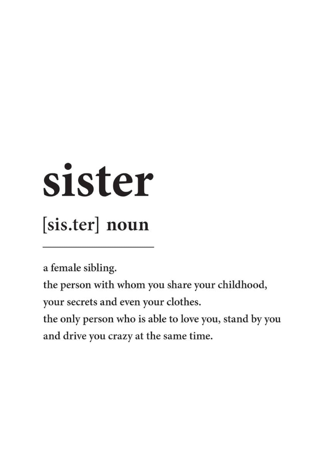 INSTANT DIGITAL DOWNLOAD - Sister Dictionary Custom Digital Download ...