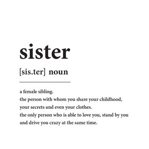 INSTANT DIGITAL DOWNLOAD - Sister Dictionary Custom Digital Download ...