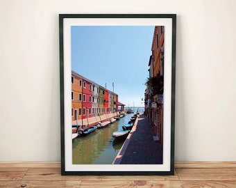 A3 Photograph, The Island of Murano, Venice, Italy. Beautiful day on a beautiful island. Instant Download.