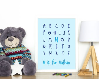 Baby name letters - Personalised Nursery Print - Children's Wall Art - Baby Nursery Decor