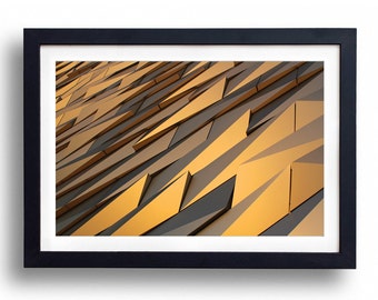 INSTANT DIGITAL DOWNLOAD. A4 Photograph Titanic building Belfast. Architecture texture.