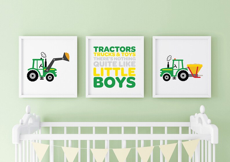 Tractor Nursery INSTANT DOWNLOAD Boys Room Decor Boys Nursery Art Set