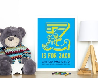 Custom Baby Name Poster, Nursery Decor (Digital Download)