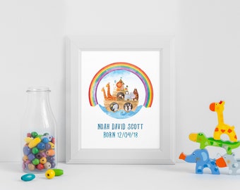 Noahs Ark / Children's Wall Art / Nursery Decor / Baby Gift / Children's Room Decor - INSTANT DIGITAL DOWNLOAD