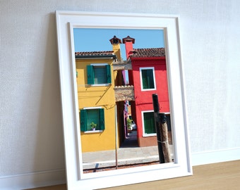 Houses of Murano, Venice, Photograph A3 (can resize smaller if required), Beautiful houses on a beautiful island. Instant Download.