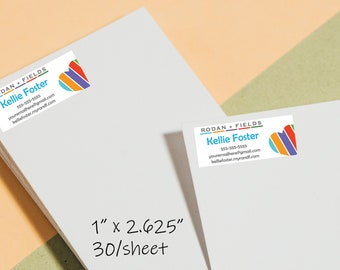 Rodan and Fields Address Labels | Printed Stickers | 1" x 2.625" | 30 per page