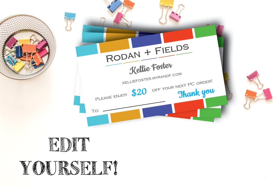 Rodan and Fields Editable Coupon / PC Coupon / Rodan Fields Etsy