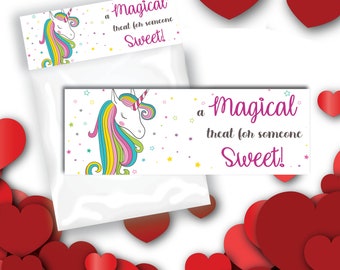 Unicorn Valentine's Day Treat Bag | Gift Bags and Toppers | Kids Valentines Party | Candy Bag | A Magical Treat For Someone Sweet