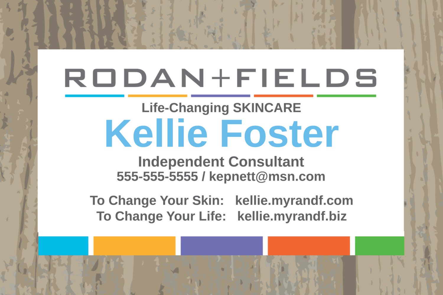 Rodan + Fields Business Cards Printed or Digital Upload One Sided Bus…