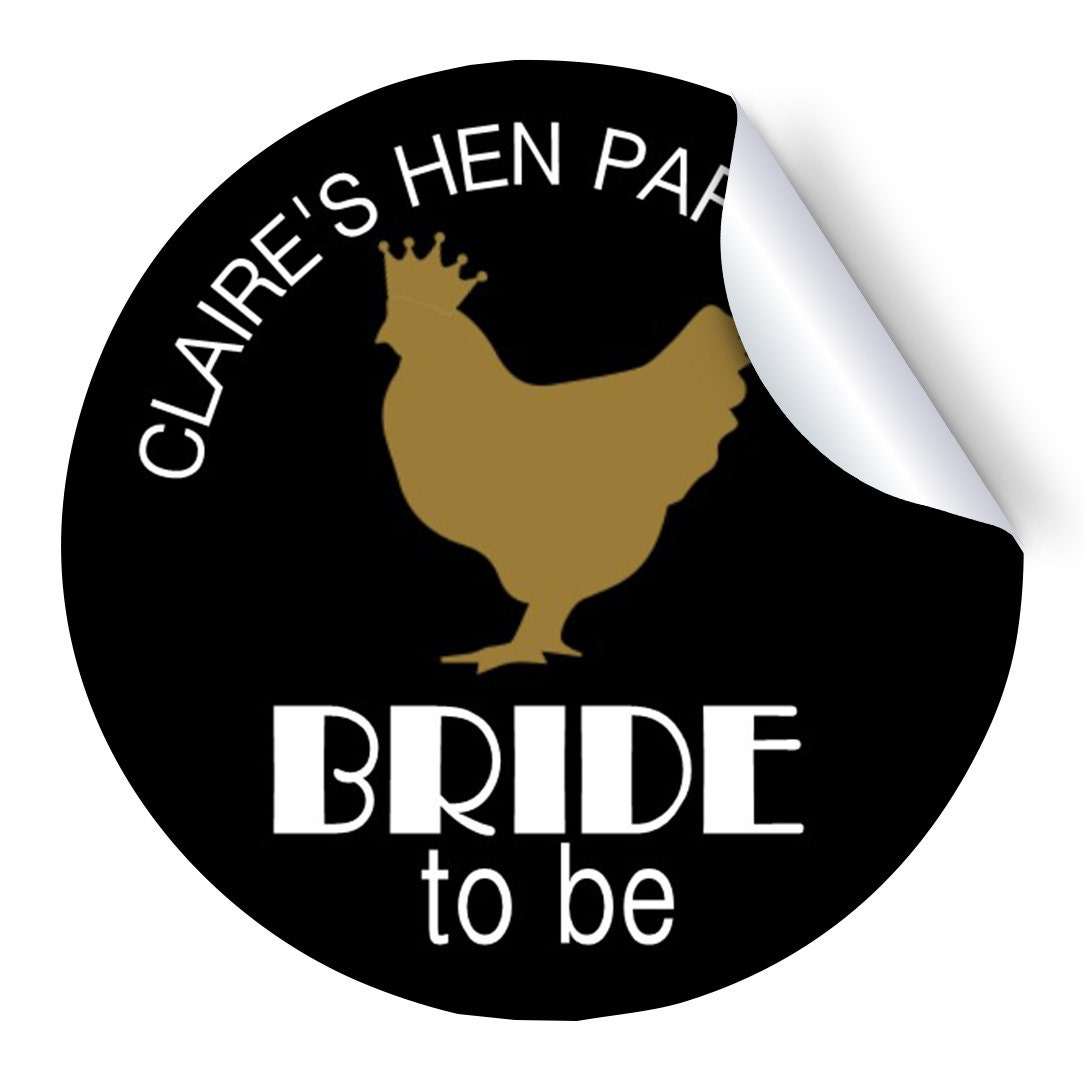 Set of 12 Hen Silhouette Personalised Hen Party Stickers Etsy