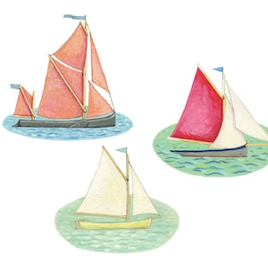 Vinyl sticker pack, 3 boats; barge, smack and winklebrig