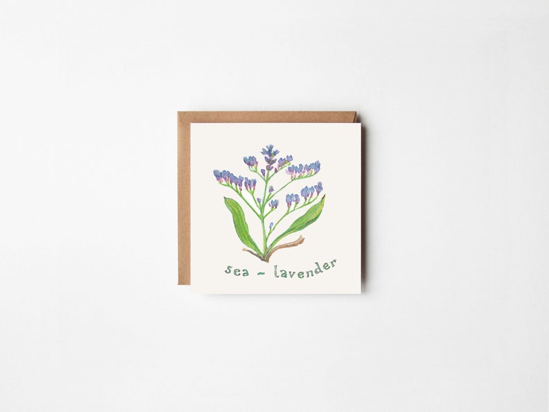 Small Greeting Card, 'sea Lavender', Saltmarsh Flower Notelet - Etsy