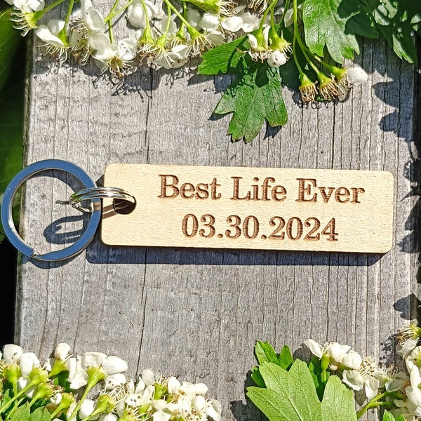 JW Gift / Best Life Ever Keychain, Personalised Wooden Keyring, Laser Etched, Pioneer School Gift, Baptized, Baptism Gift, JW Gift Ideas