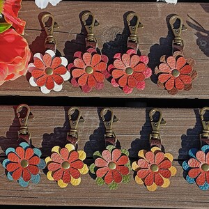 Leder Blumen Geldbörse Charme, 9 Styles, Taschen Flair, Clip, Rot, Orange, Weiß, Burgund, Rot, Braun, Blau Türkis, Gelb, Olive, Blau Charm