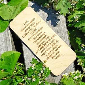 Set Aside Prayer Wooden Bookmark, Laser Etched, AA NA, Alcoholics Anonymous, Recovery Gifts for Men, 12 Steps Gifts, Sobriety Birthday Gifts