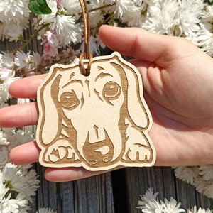 Dachshund Reusable Car Air Freshener, Laser Engraved Wood, Fragrance Oil And Diffuser, Perfect Gift  For Her, Rearview Mirror Accessories