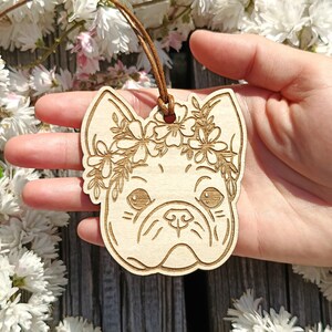 French Bulldog Reusable Car Air Freshener, Laser Engraved Wood, Fragrance Oil And Diffuser, Gift  For Her, Rearview Mirror Accessories