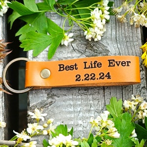 JW Gift / Best Life Ever Keychain, 28 COLORS Premium Leather Keyring, Personalised, Laser Etched, Pioneer School Gift, Baptized,Baptism Gift