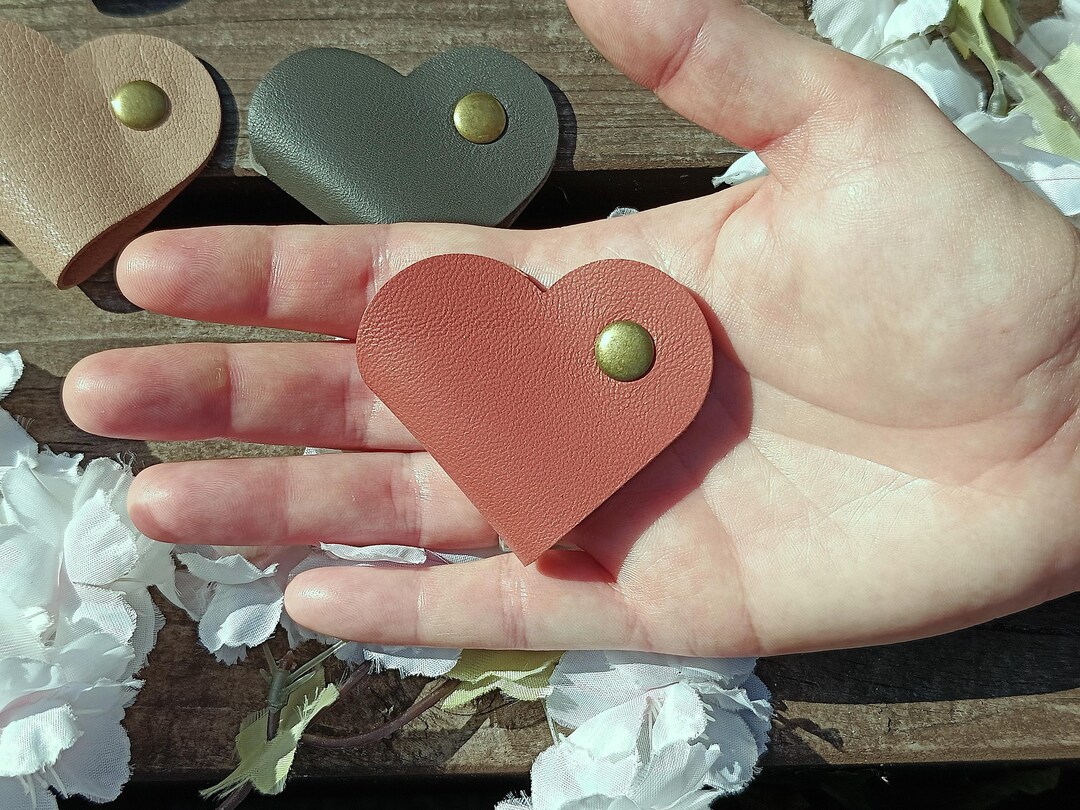 Leather Heart Snap Bag Charm: Cord Keeper, Genuine Leather