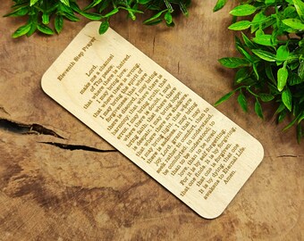 11th Step Prayer Wooden Bookmark, Laser Etched, AA NA, Alcoholics Anonymous, Recovery Gifts for Men & Women, Sobriety Birthday Gifts