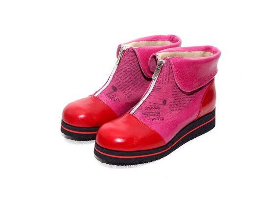 pink ankle boots womens
