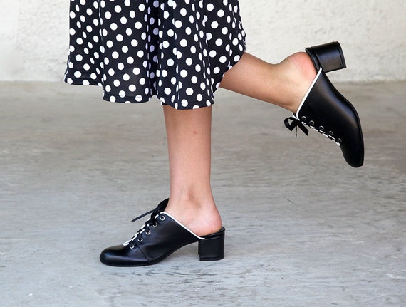 black leather clogs for sale