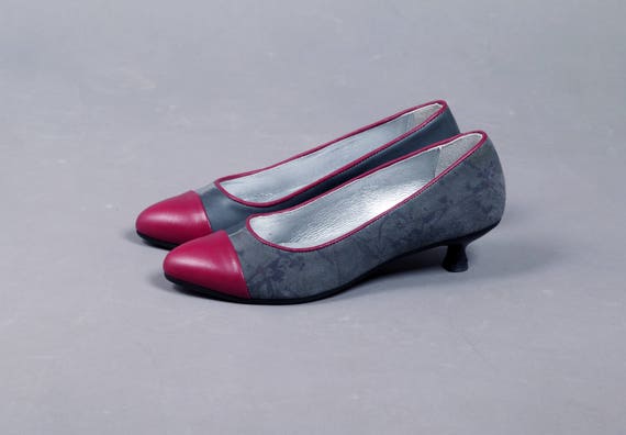 Burgundy Pumps shoes, leather pumps shoes, woman's gray shoes, Low heels shoes, Women's Handmade shoes, burgundy & dark gray shoes Burgundy Pumps shoes, leather pumps shoes, woman's gray shoes, Low heels shoes, Women's Handmade shoes, burgundy & dark gray shoes