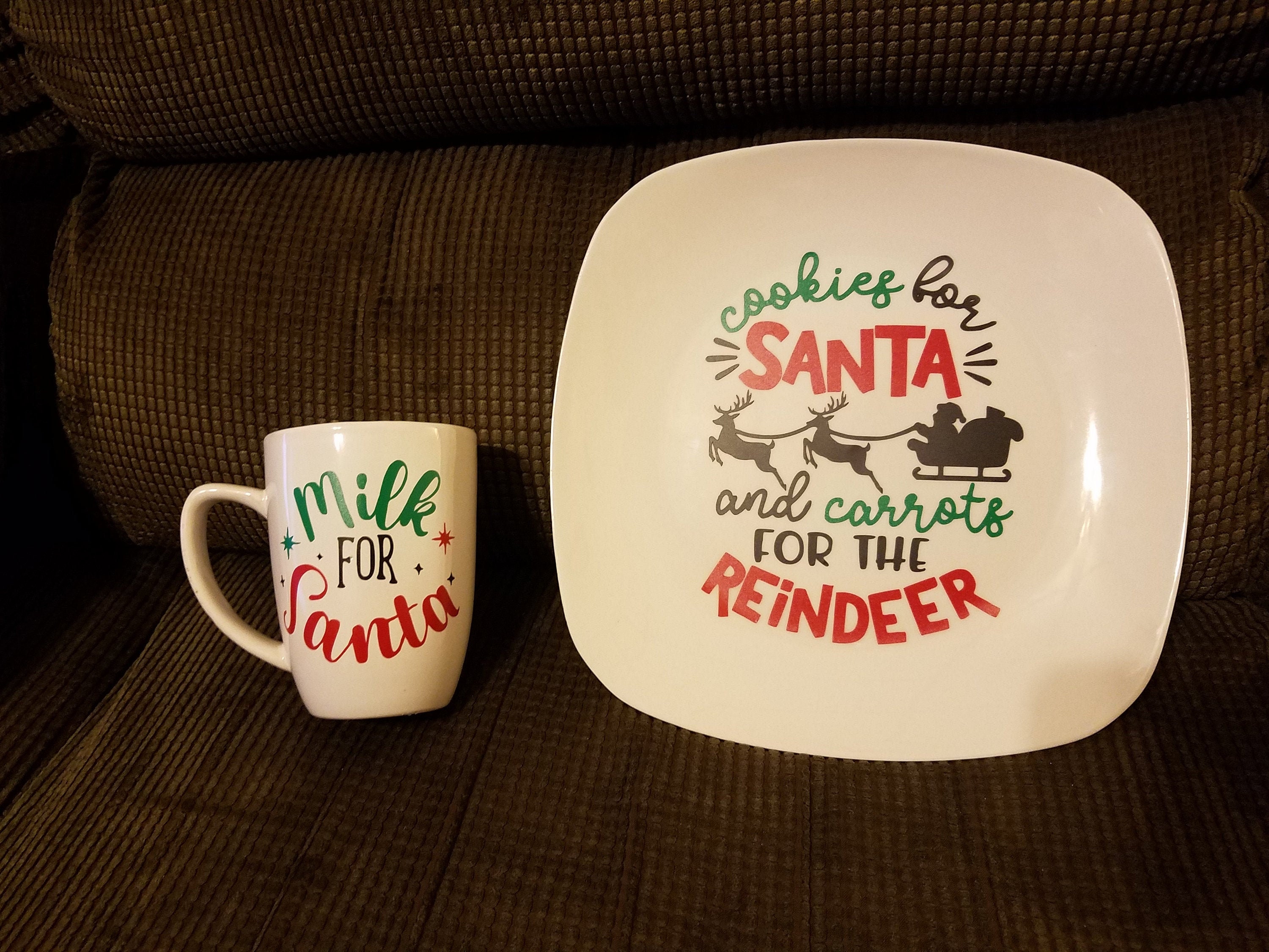 Cookies and Milk for Santa Plate and Mug Set Etsy