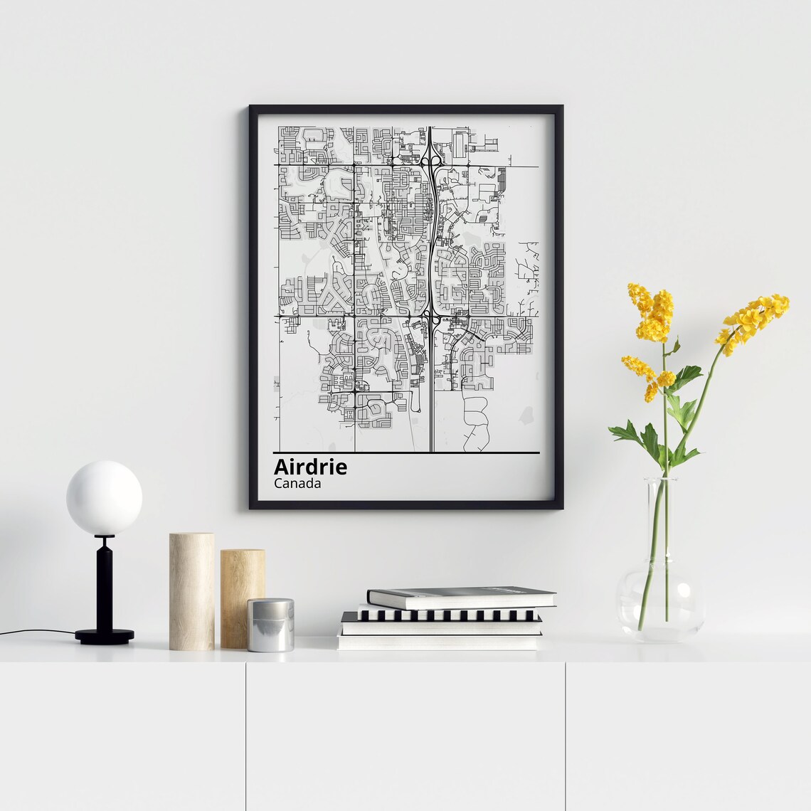 Airdrie Map Print Poster Airdrie City Map Poster Black Etsy