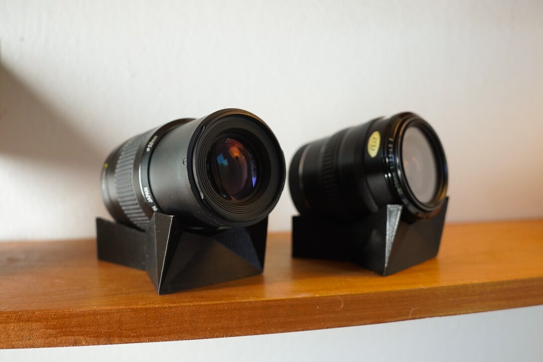 Black Camera Lens Display Stand DSLR Lens Display Stand Vintage Lens