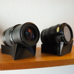 Black Camera Lens Display Stand - DSLR Lens Display Stand - Vintage Lens Display Stand