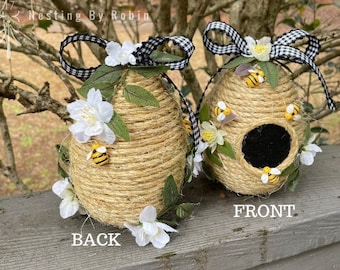 Jute Beehive Decor: Bumblebee Baby Shower Centerpiece