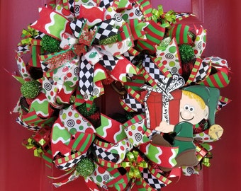 Elf Wreath, Christmas Wreath, Winter