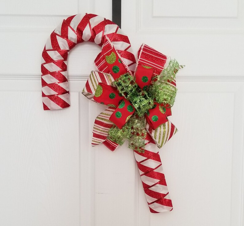 Christmas Candy Cane Wreath Striped Candy Cane Wreath Christmas Candy Cane Door Hanger
