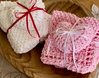 Spa Cloths Gift Set, Handmade Cotton Cloths, Mother's Day Gift, Valentine's Day Gift