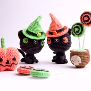PATROON - Black Witch Cats - haakpatroon, amigurumipatroon, pdf