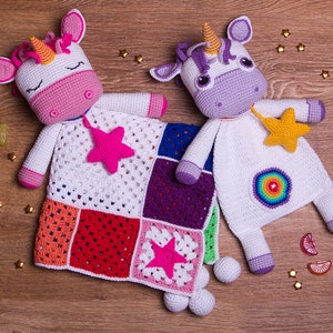 SET PATTERN  Unicorn Ragdoll & Unicorn Lovey- crochet pattern, amigurumi pattern, pdf  Instant Download -  Cuddler - Blankie Baby Blanket