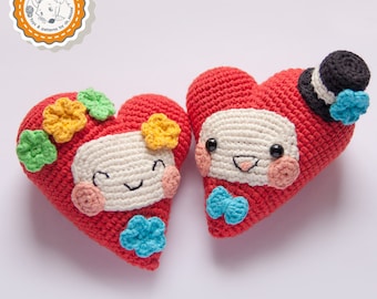 PATTERN -Fanny Hearts - crochet pattern, amigurumi pattern, Valentine's Day Decor, pdf - Instant Download