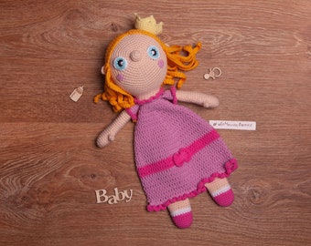 PATTERN - Princess Ragdoll - crochet pattern, amigurumi pattern, pdf, - Instant Download - Princess Cuddler - Blankie Baby Blanket