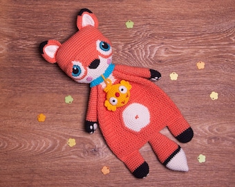 PATTERN - Fox Ragdoll - crochet pattern, amigurumi pattern, pdf, - Instant Download - Fox Cuddler - Blankie Baby Blanket