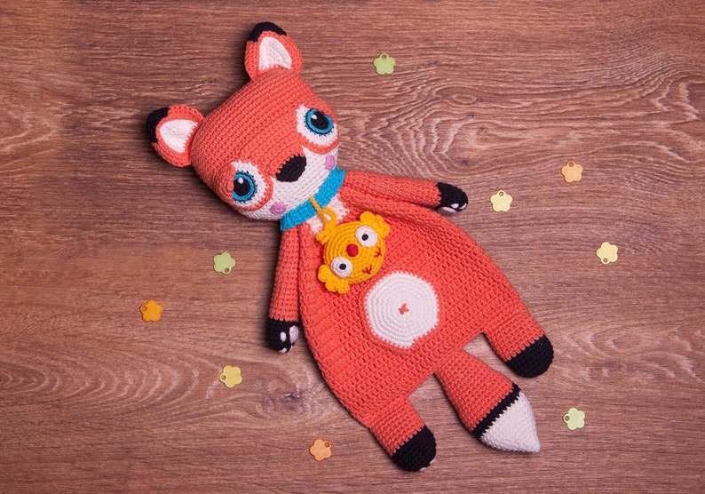 PATTERN - Fox Ragdoll - crochet pattern, amigurumi pattern, pdf, - Instant Download - Fox Cuddler - Blankie Baby Blanket 