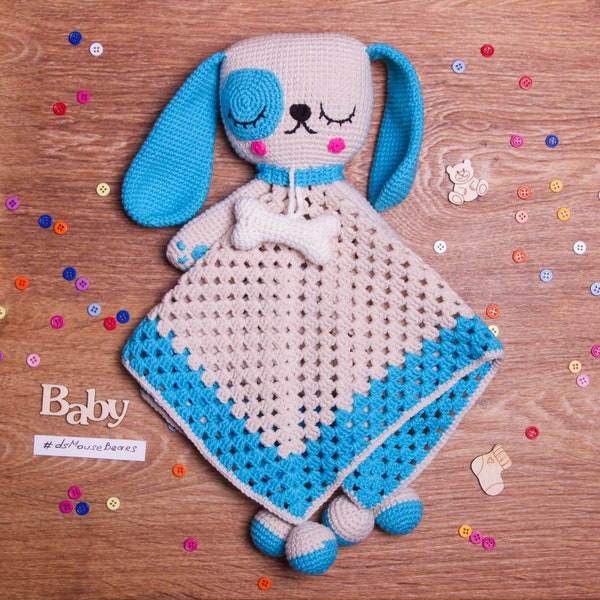 PATTERN - Puppy Lovey - crochet pattern, amigurumi pattern, pdf,  Dog  Cuddler - Blankie Baby Blanket - Snuggle Buddies pattern