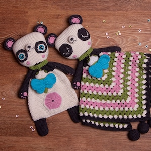 SET PATTERN - Panda Lovey & Panda Ragdoll - crochet amigurumi pattern, pdf, instant download