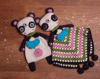 SET PATTERN - Panda Lovey & Panda Ragdoll - crochet amigurumi pattern, pdf, instant download